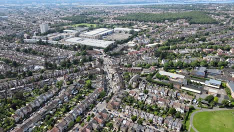 Highams-Park,-Imágenes-Panorámicas-Aéreas-Del-Este-De-Londres-4k