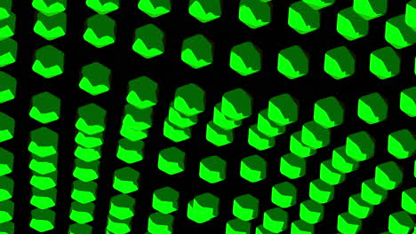 abstract green hexagon pattern on black background