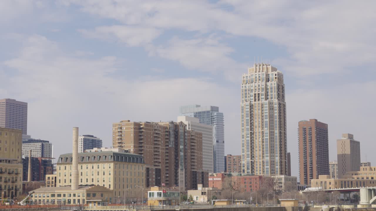 North East Minneapolis Skyline In Minnesota, USA - Static Shot