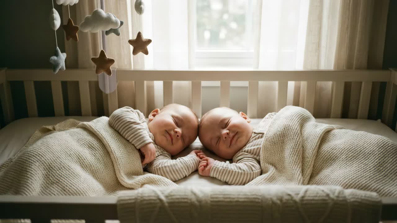 Gemelli che dormono in una culla