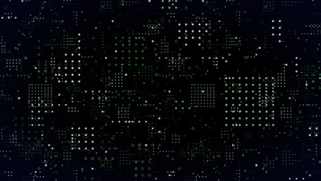 digital animation of dots pattern design against black background