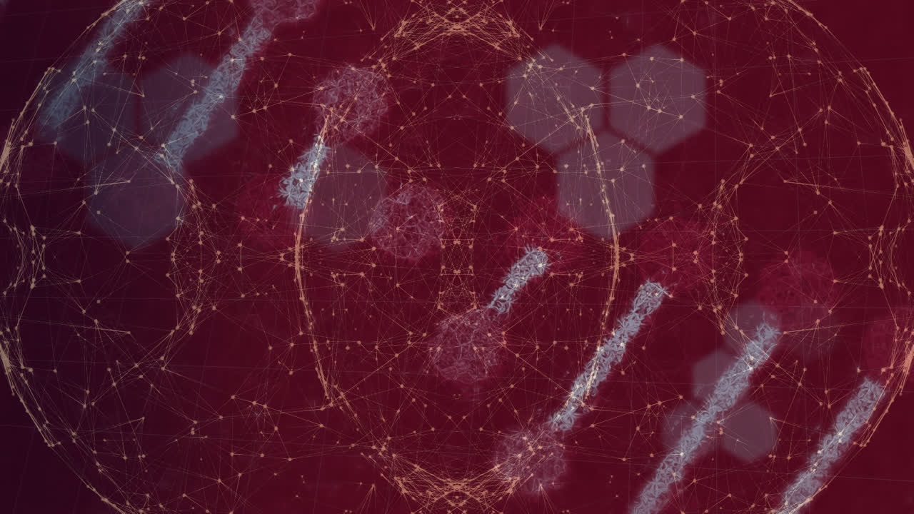 은 배경 위에 과학적 데이터, dna 및 연결의 애니메이션