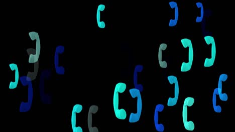 old telephone moving loopable animation, black color background