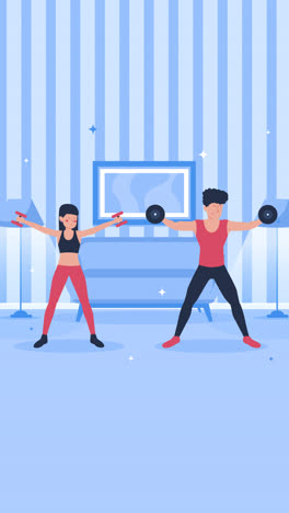 An animation of a Training at home concept