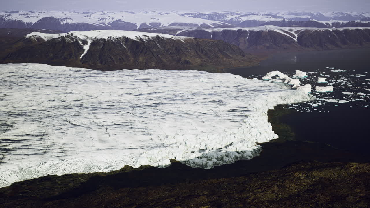 Stunning view of a glacier retreating into the ocean under a clear sky