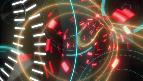 texto de 5 g en círculos contra un túnel brillante