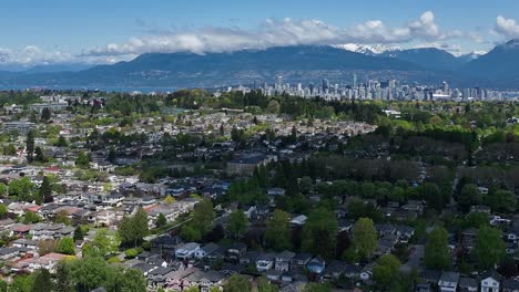 Weitläufiger-Blick-Auf-Das-Viertel-Oakridge-In-Vancouver-City,-Kanada,-Innerhalb-Der-Hauptstraße-Und-Der-50th-Avenue