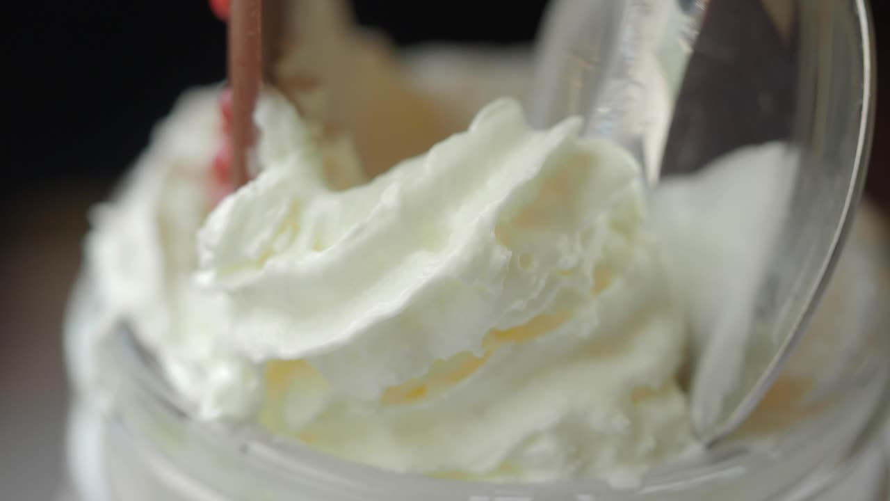 Whipped cream in a glass