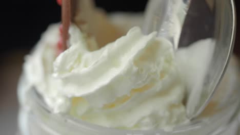 whipped cream in a glass