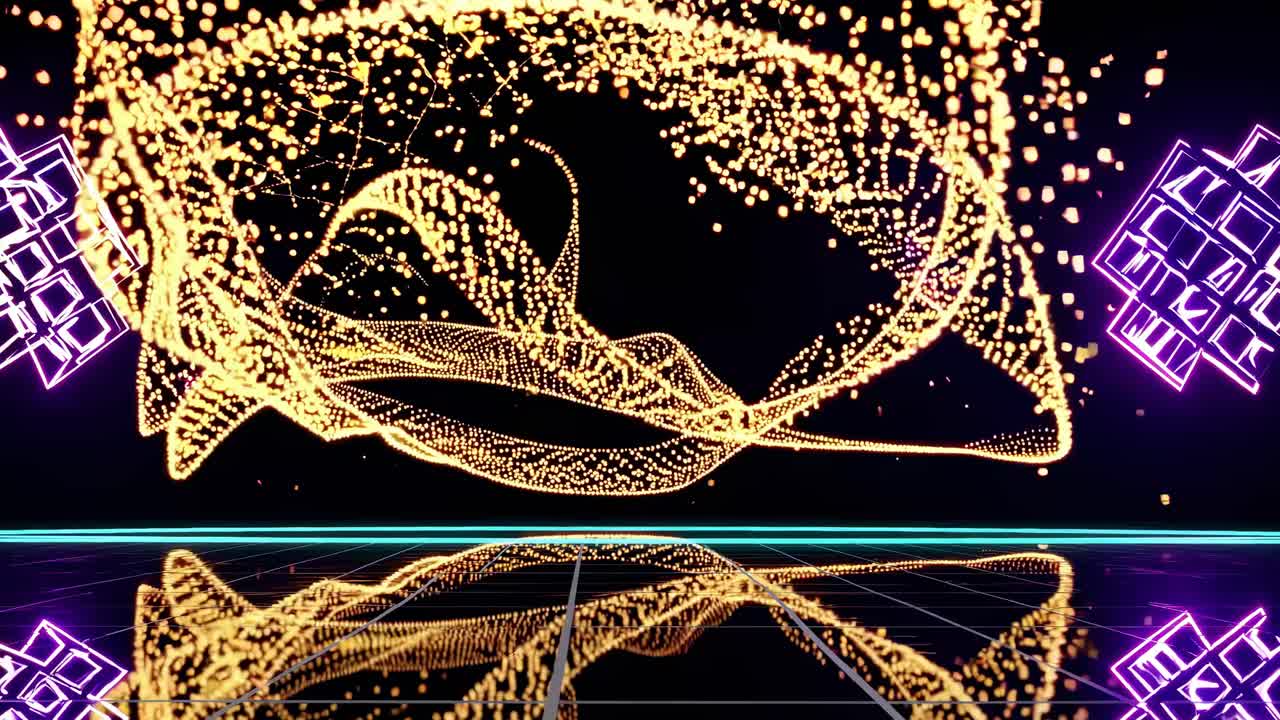 Abstract Neon Particles