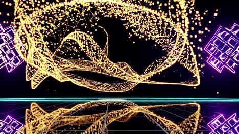 abstract neon particles