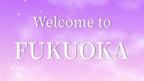 bienvenido a fukuoka mensaje de texto animación gráficos en movimiento