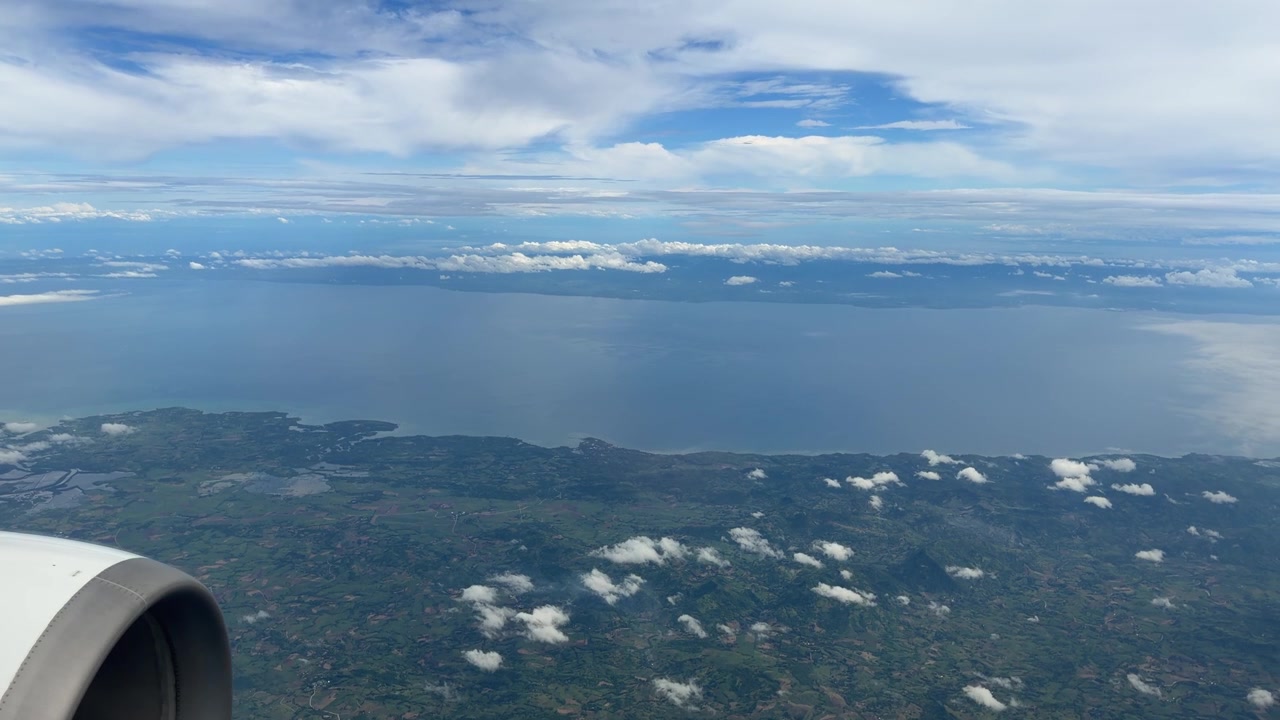 Boracay-øen flyvning over Stillehavet Filippinerne udsigt fra flyvindue Sydøstasien
