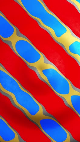 abstract background of colorful, overlapping prints on red fabric. vertical looped video