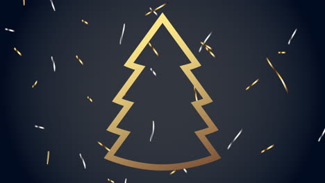 el icono del árbol de navidad dorado
