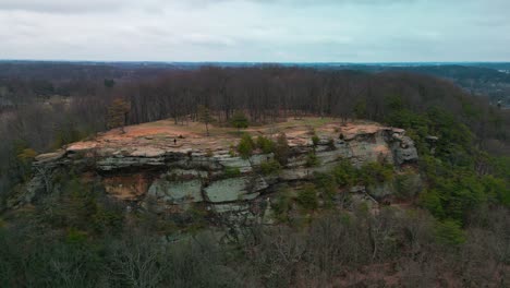 aerial ascent of mount pleasant rock cliff, lancaster, ohio