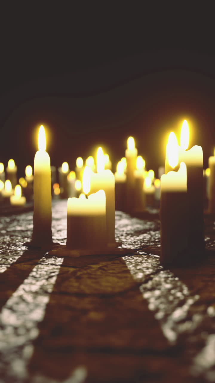 Candlelight illumination in a dark atmosphere during a serene evening