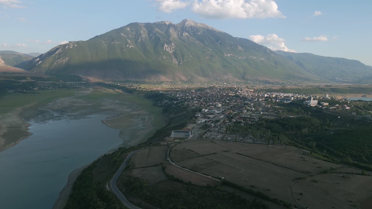 Stunning Aerial View of a Town Nestled in a Mountain Valley