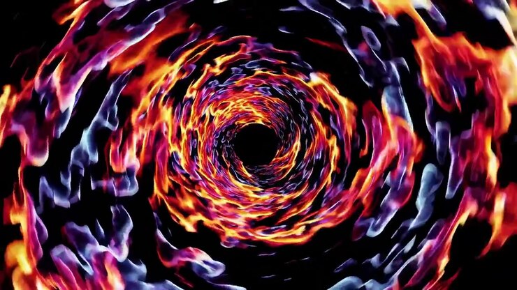 Colorful Abstract Fiery Vortex Tunnel Seamless Loop