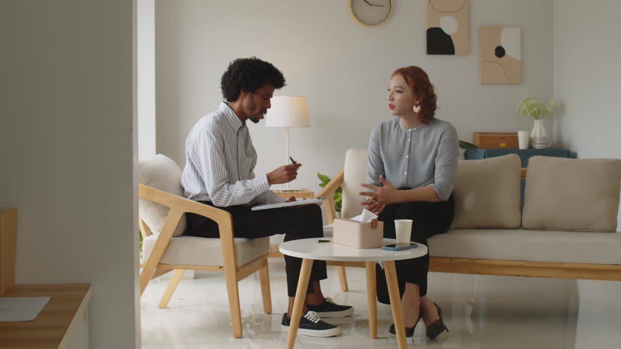 Specialist Helping Patient to Handle Stress at Session