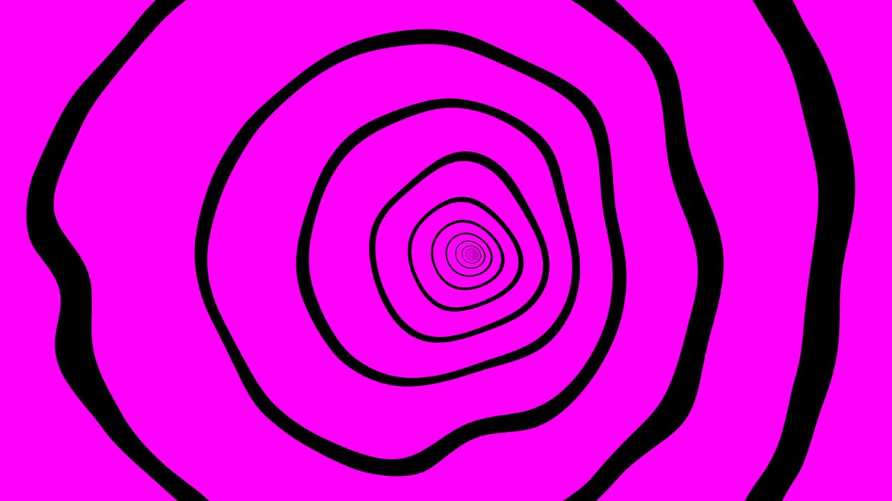 나선형 원, 시각 착각, 움직임, 보라색 그래픽 애니메이션 배경