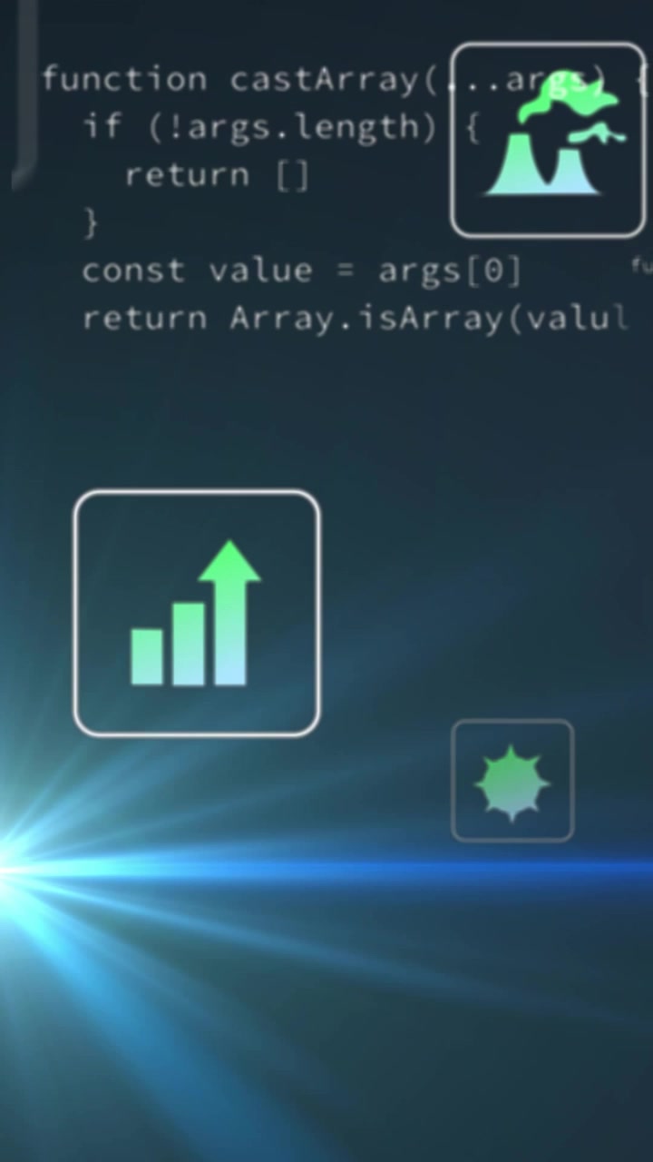 Vertical video: Blue flare sending streak JS fading numbers flashing glyph moving left showing data