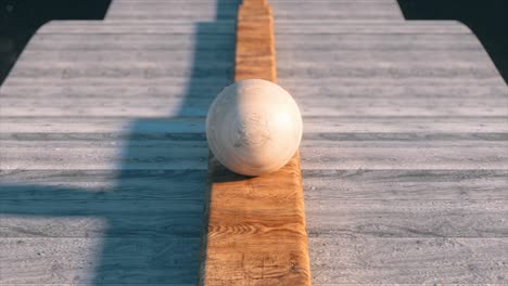 wooden ball on a wooden platform