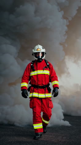 bombero en acción