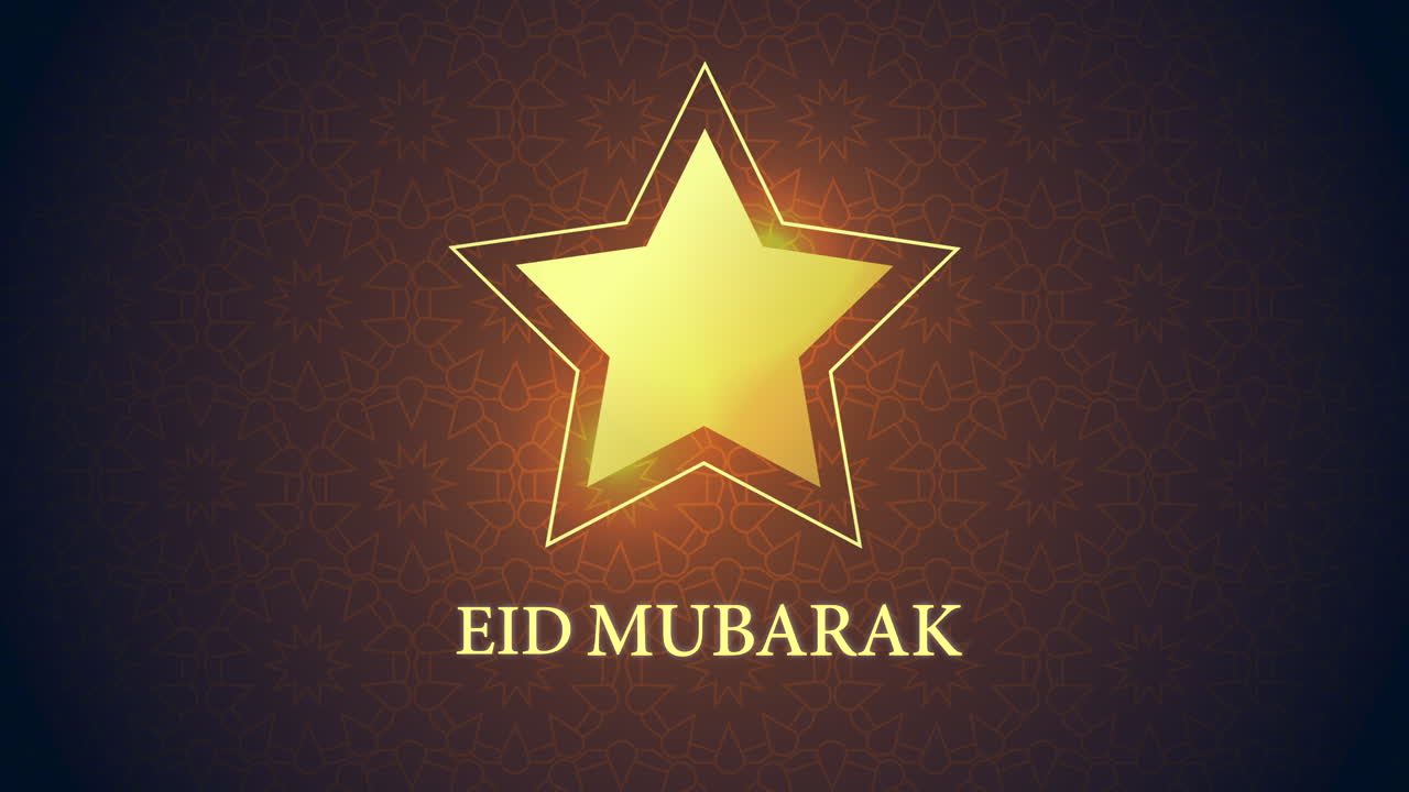 Design grafico Eid Mubarak con stella dorata