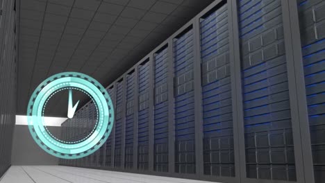 animation of clock over server room