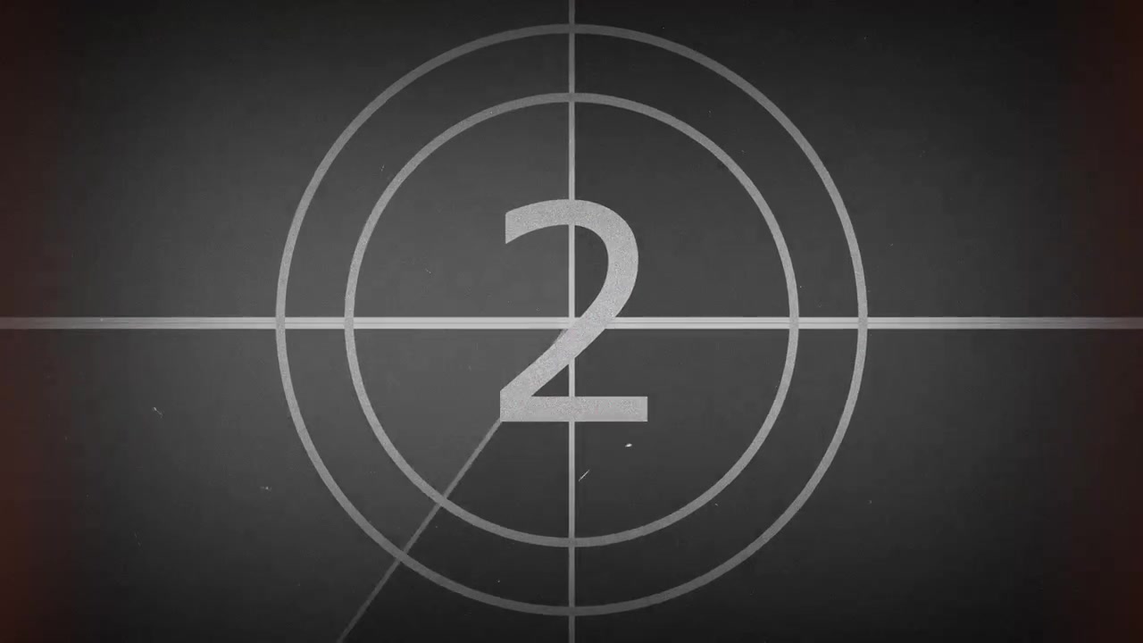Vintage Film Countdown Leader with Film Grain and Scratches
