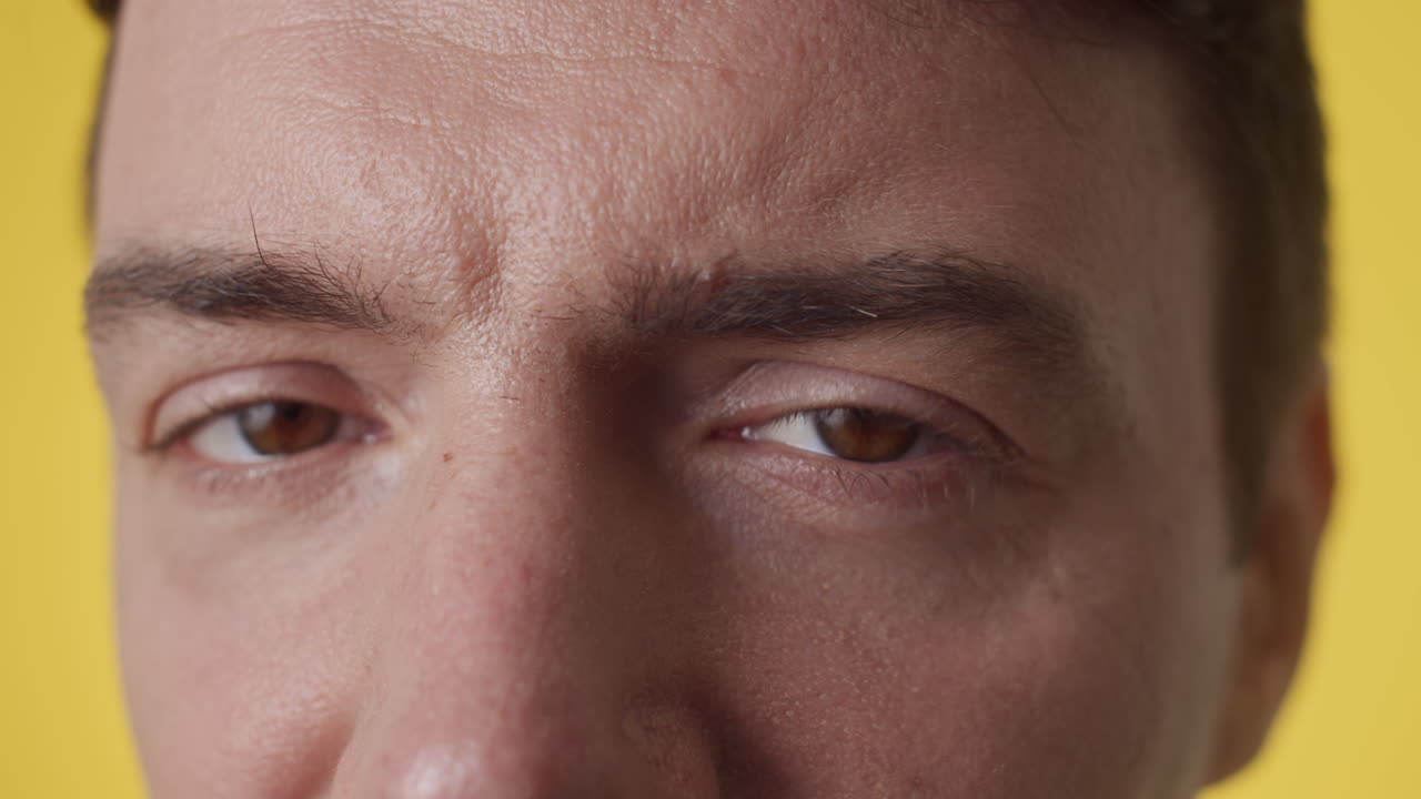 Mature Man with Brown Eyes Looking at Camera