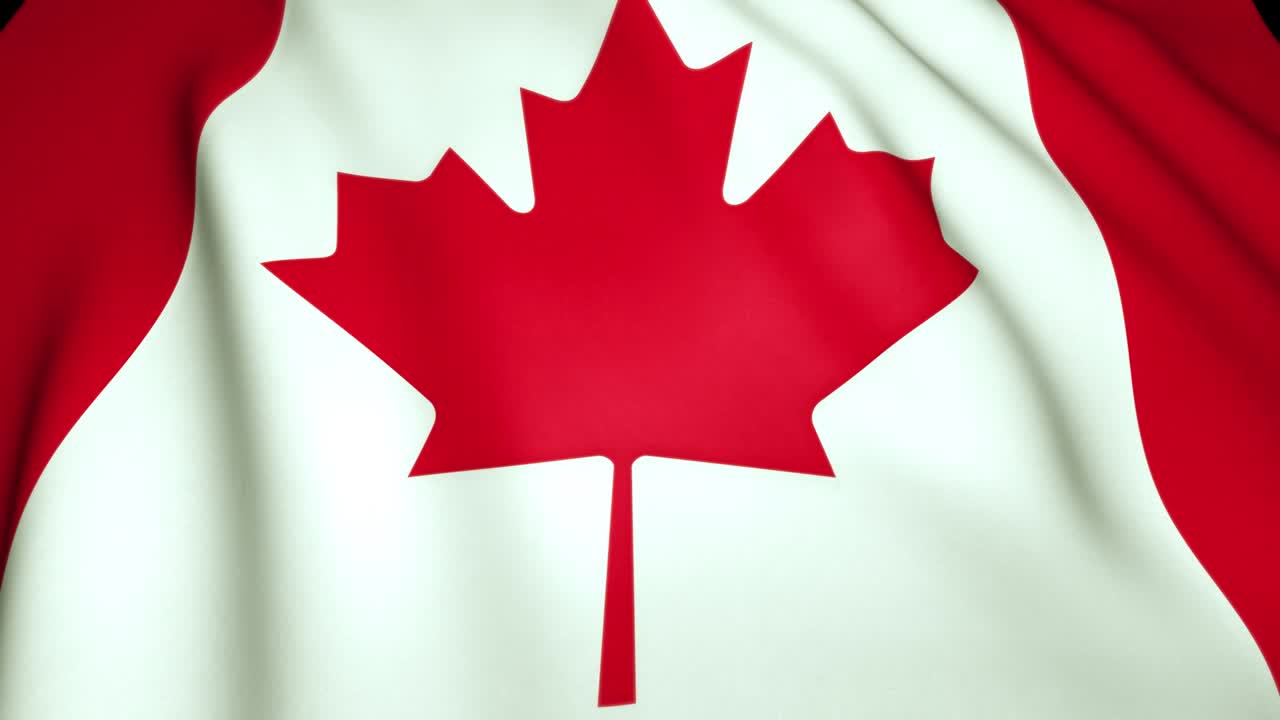 Waving realistic Canada flag in 4K , loop animation