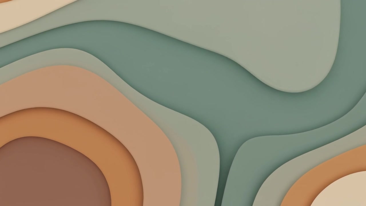 Abstract Motion Background with Moving Organic Paper Cut Layers