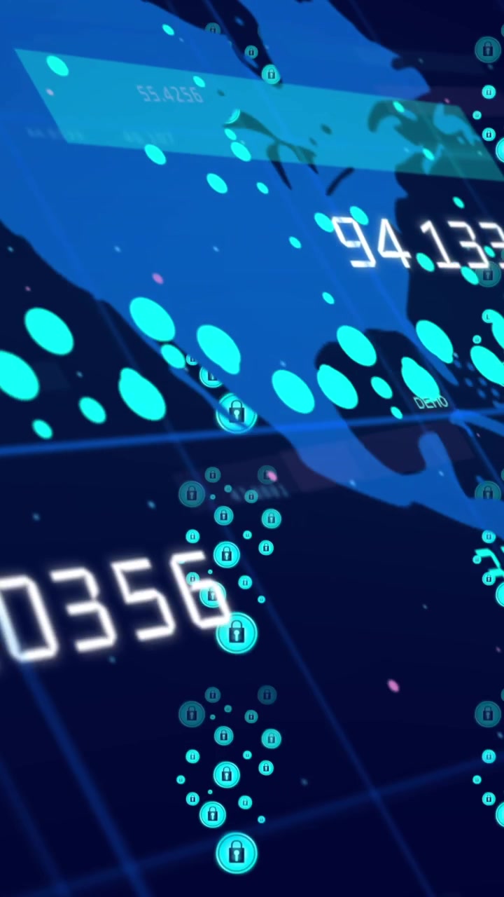Animation of data processing over world map