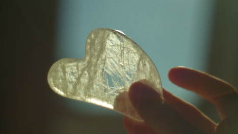 heart-shaped quartz facial massage tool