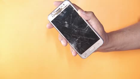 broken smartphone with cracked screen