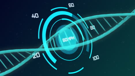 animation of dna strand and data processing over scope