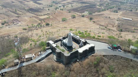 yamai temple on hill360d drone view near shri bhavani museum and library aundh in maharashtra