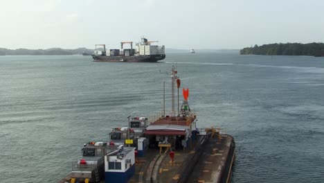 Commercial-ships-waiting-in-the-Gatun-Lake-to-transit-the-Panama-Canal-locks