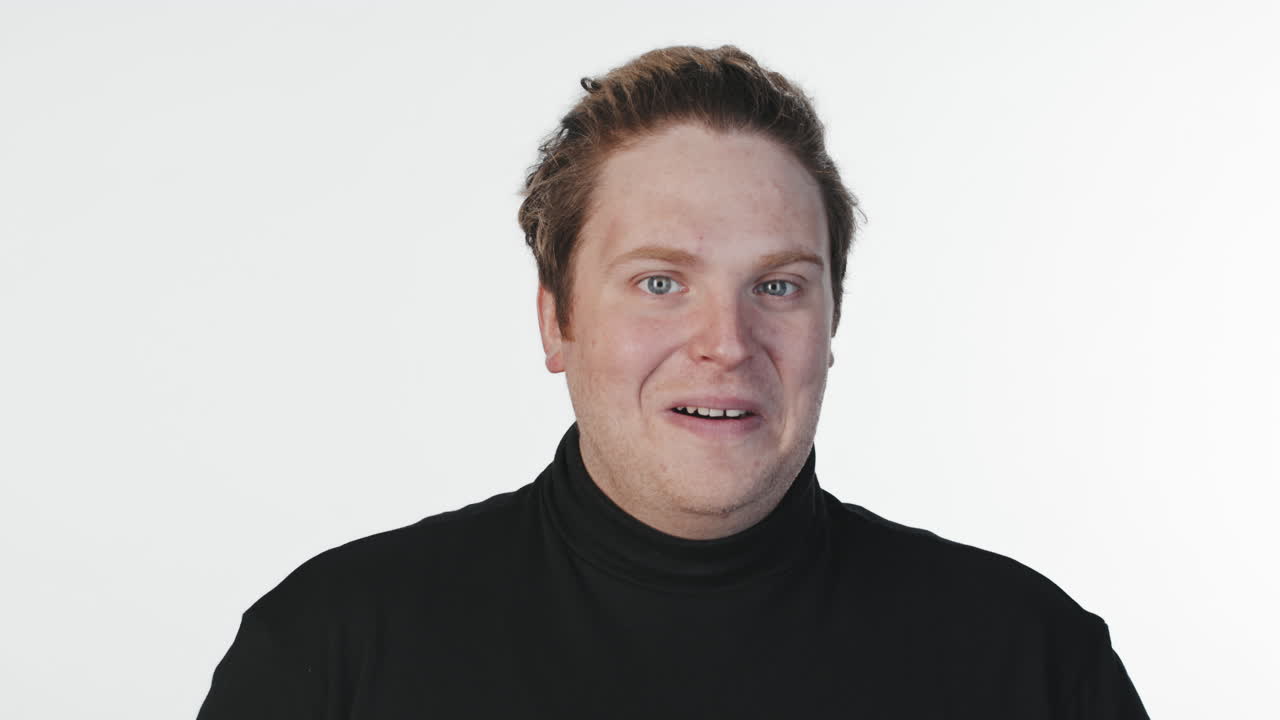 Shocked Man on White Background