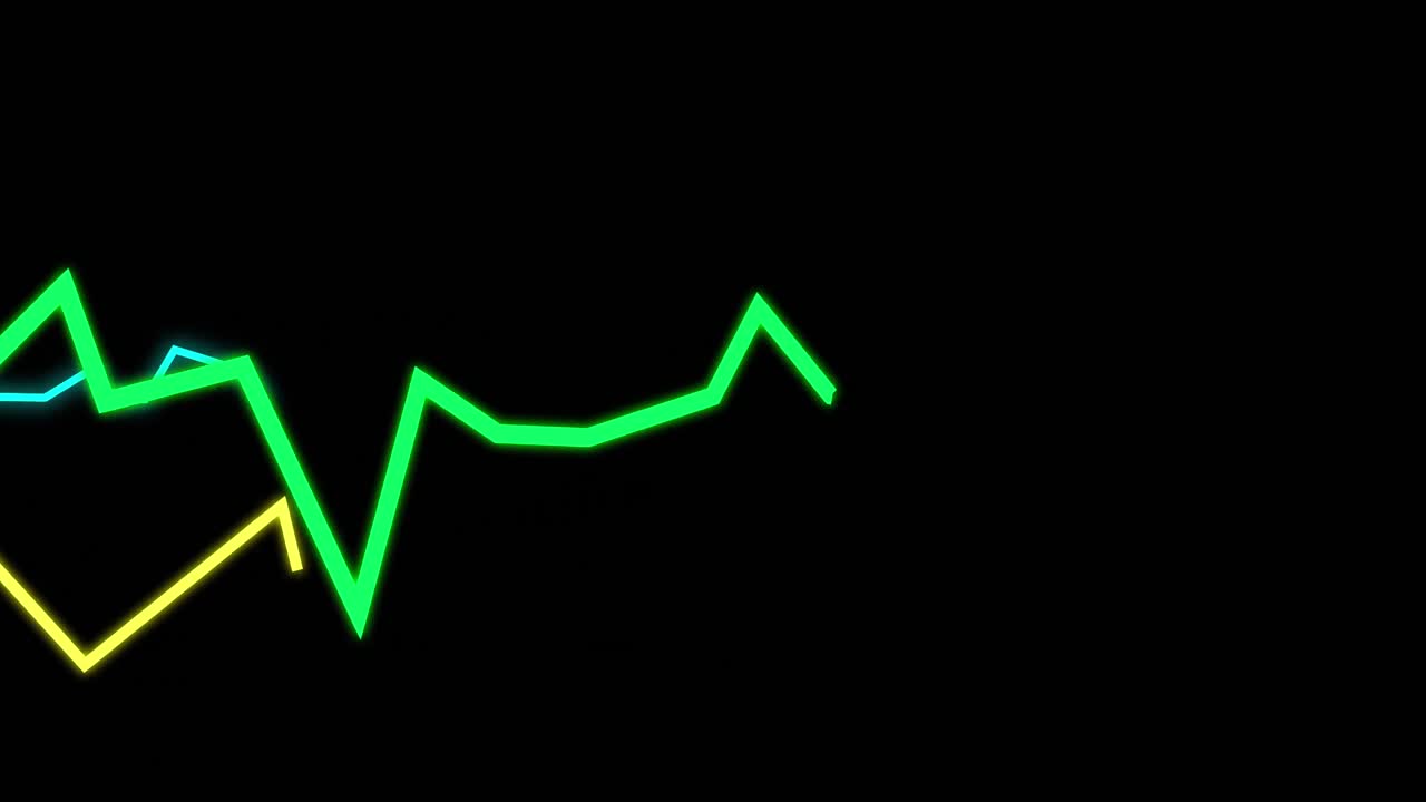 Animazione dell'elaborazione di dati finanziari su sfondo nero