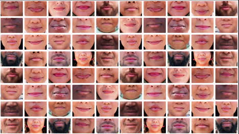 Collage-Dental,-Dientes-Y-Boca-Con-Personas.