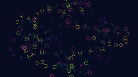 vibrant symmetry colorful dots form radiant circular pattern on black background