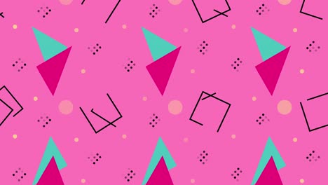 triangles loop on pink modern background