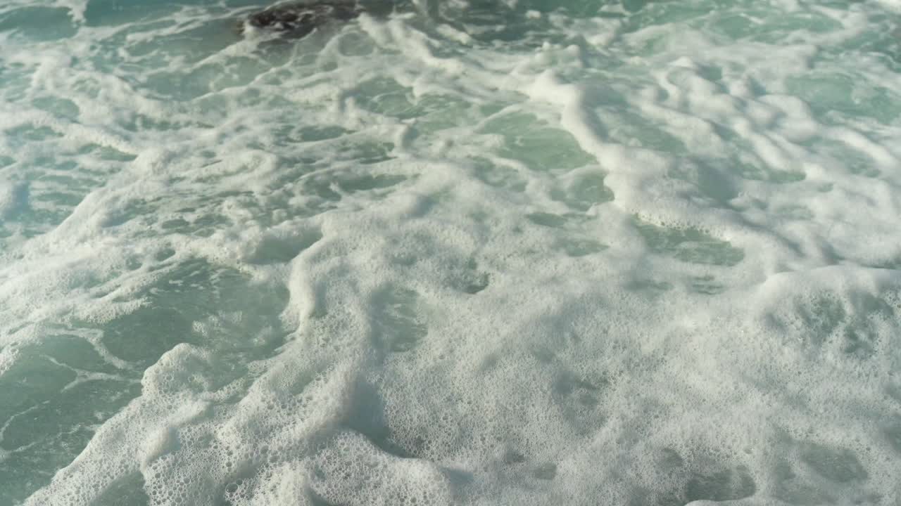 Close Up of Ocean Waves Splashing Along the Tenerife Coastline in Los-Gigantes, Playa-de-los-Guios