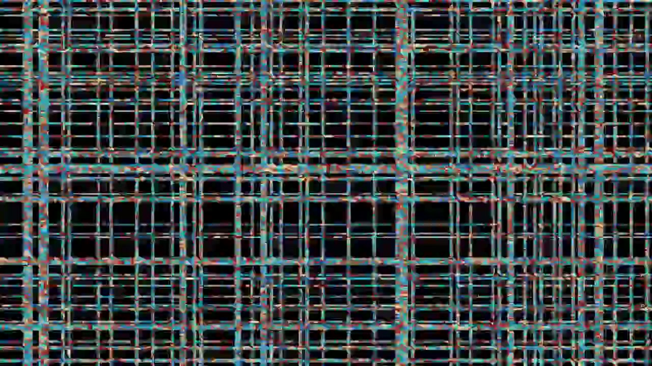 Abstract Digital Grid Pattern with Glitch Effect