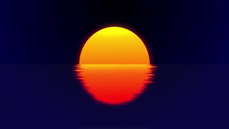 animation of sun over water on black background