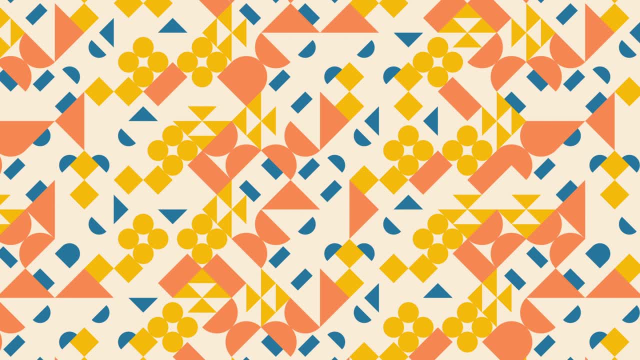 patrón animado de bucle sin costuras moderno con formas geométricas multicolores. fondo gráfico de movimiento de moda en un diseño plano con elementos geométricos