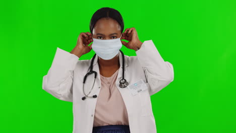 Green-screen,-black-woman-or-doctor-mask